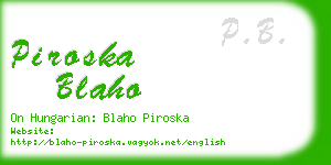 piroska blaho business card